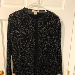 Notations Size Small Black Velvet 2 Piece Evening Set